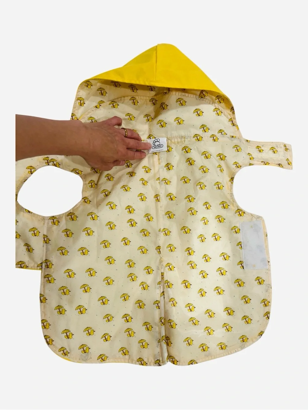 Dog Yellow Raincoat with Lining- size Large